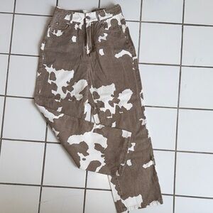 12th Tribe Brown and White Chinos pony/cow print cowgirl